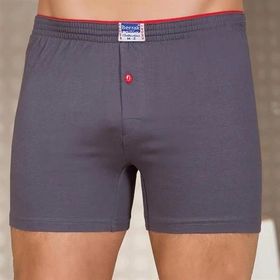 Berrak 1099 Düğmeli Pamuk Penye 2 Adet Füme Erkek Boxer