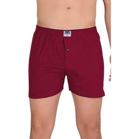 Berrak 1099 Düğmeli Penye 3'lü Bordo Erkek Boxer