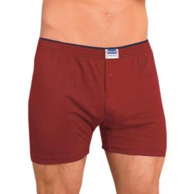 Berrak 1099 Düğmeli Penye 6'lı Bordo Erkek Boxer