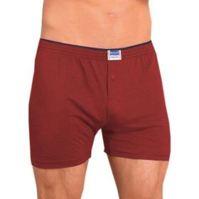 Berrak 1099 Düğmeli Penye 6'lı Bordo Erkek Boxer