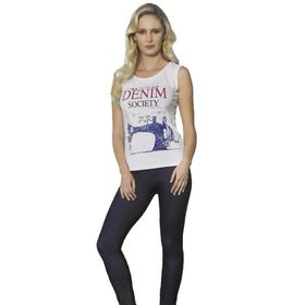 Berrak 2481 Kadın Denim Baskılı Tayt Takım