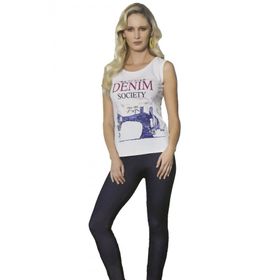 Berrak 2481 Kadın Denim Baskılı Tayt Takım