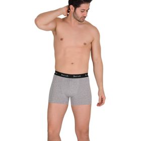 Berrak 4476 Pamuk Modal Likralı Gri Erkek Boxer