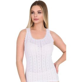 Berrak 8049 Dantelli Kalın Askı Beyaz Kadın Atlet
