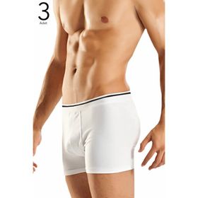 Berrak ELF568BER10973 Beyaz 3'Lü Paket Likralı Erkek Boxer
