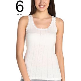 Berrak ELF568BER80496 Ekru 6'lı Paket Kadın Atlet