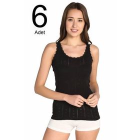 Berrak ELF568BER80496 Siyah 6'lı Paket Kadın Atlet