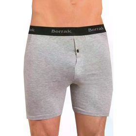 Berrak V1059 2 Adet Gri Likralı Düğmeli Erkek Boxer