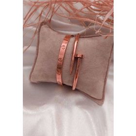 Bers Aksesuar ELVNÇCBÇ Çivi Ve Cartier Çelik Bileklik Set