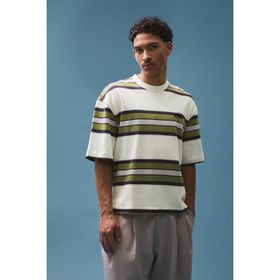 Bershka Boxy Kısa Kollu Boxy Fit Beyaz Erkek T-shirt