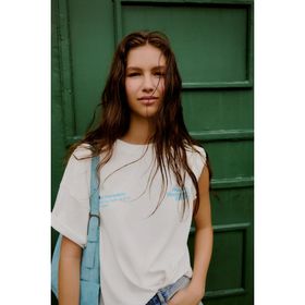 Bershka Boxy Kısa Kollu Boxy Fit Beyaz Erkek T-shirt