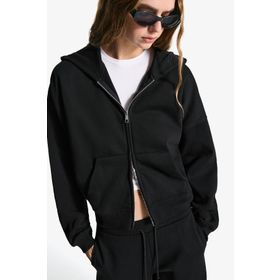 Bershka Fermuarlı Oversize Kapüşonlu Sweatshirt