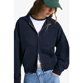 Bershka Fermuarlı Oversize Kapüşonlu Sweatshirt