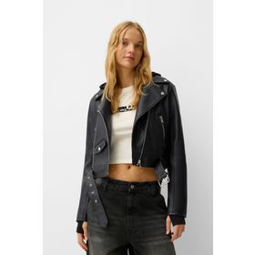 Bershka Suni Deri Biker Ceket
