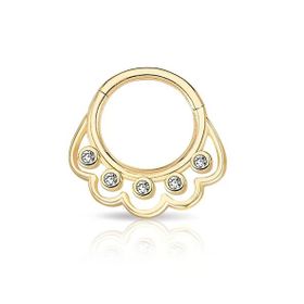 Beş Taşlı Altın Helix Piercing