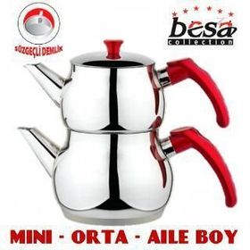 Besa Paslanmaz Çelik Orta Boy Çaydanlık