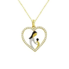 Besay Gold 14 Ayar Altın Anne Bebek Kolyesi