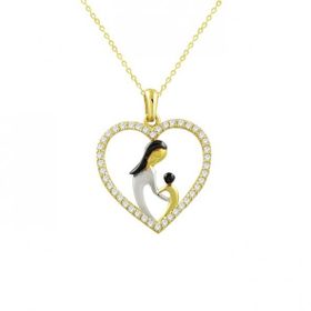 Besay Gold 14 Ayar Altın Anne Bebek Kolyesi