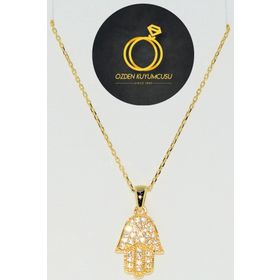 Besay Gold 14 Ayar Altın Fatma Eli Kolye