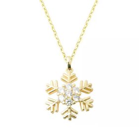 Besay Gold 14 Ayar Altın Kolye Taşlı Kartanesi