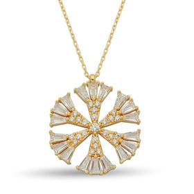 Besay Gold 14 Ayar Altın Kolye Taşlı Kartanesi