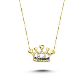 Besay Gold 14 Ayar Altın Taç Kolye