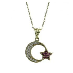 Besay Gold 14 Ayar Ayyıldız Altın Kolye