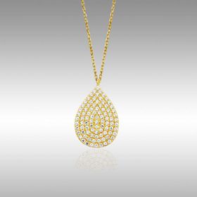 Besay Gold 14 Ayar Damla Taşlı Altın Kolye