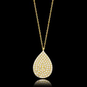Besay Gold 14 Ayar Damla Taşlı Altın Kolye