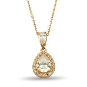 Besay Gold 14 Ayar Damla Taşlı Altın Kolye