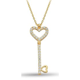 Besay Gold 14 Ayar Kalbimin Anahtarı Altın Kolye