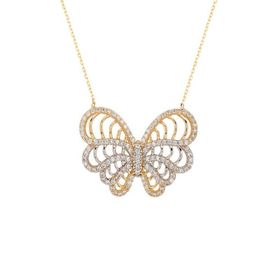 Besay Gold 14 Ayar Kelebek Taşlı Altın Kolye