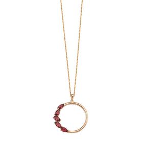 Besay Gold 14 Ayar Pembe Taşlı Altın Kolye