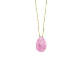 Besay Gold 14 Ayar Pembe Taşlı Altın Kolye