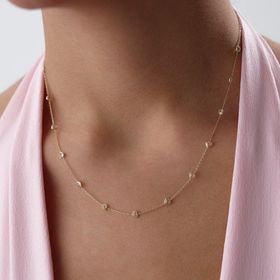 Besay Gold 14 Ayar Sıralı Kalp Altın Kolye