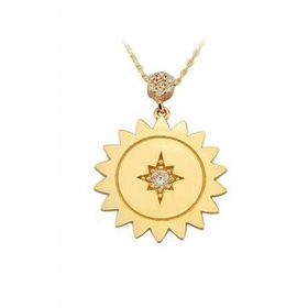 Besay Gold 14 Ayar Taşlı Güneş Altın Kolye