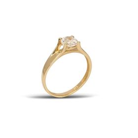 Besay Gold 14 Ayar Tek Taş Altın Yüzük