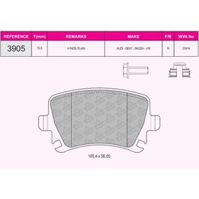 Beser 3905 Arka Fren Balatası