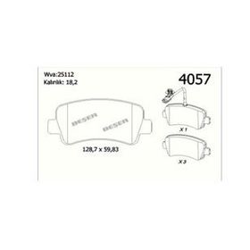 Beser 4057 Arka Fren Balatası