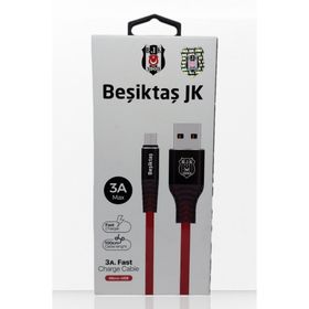 Beşiktaş Lisanslı Micro USB 3A 1 Metre Hızlı Şarj Destekli Şarj Kablosu