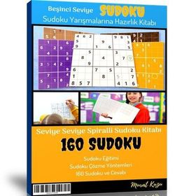 Beşinci Seviye Sudoku Kitabı Spiralli 160 Seçilmiş Sudoku Enine Boyuna Eğitim