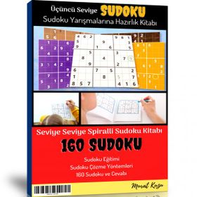 Beşinci Seviye Sudoku Kitabı Spiralli 160 Seçilmiş Sudoku Enine Boyuna Eğitim
