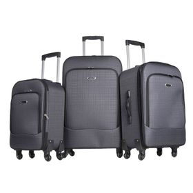 Best 1061 Gri Kumaş Büyük Orta Ve Kabin Boy 3'lü Valiz Set