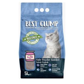 Best Clump 5 lt Bebek Pudra Kokulu Beyaz Bentonit Topaklanan Kedi Kumu