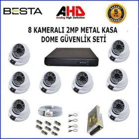 Besta KD-1123 2MP AHD 1080P Gece Görüşlü 8 Kameralı Dome Güvenlik Sistemi