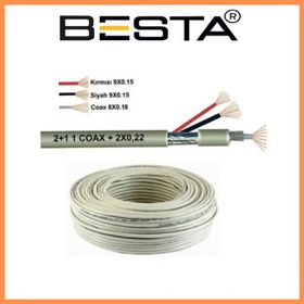 Besta KD-1381 100 mt 2+1 0.22 CCTV Kamera Kablosu