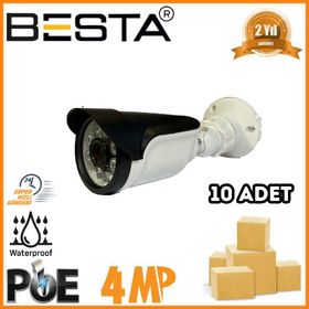 Besta KD-1644 4 MP 6 Atom Led Ip Poe Bullet 10 Adet Koli Güvenlik Kamerası