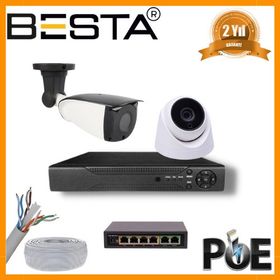 Besta KD-1748 5 MP 1 İç Mekan 1 Dış Mekan Kameralı Ip Poe Güvenlik Seti