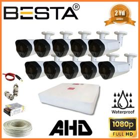 Besta KD-1950 2 MP 1080P 10 Dış Mekan Kameralı AHD Güvenlik Seti