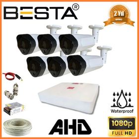 Besta KD-1956 2 MP 1080P 6 Dış Mekan Kameralı AHD Güvenlik Seti